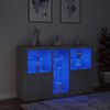 vidaXL Credenza con Luci LED Grigio Cemento 162x37x100 cm