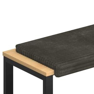 vidaXL Cuscino per panchina Corduroy Morbido Antracite