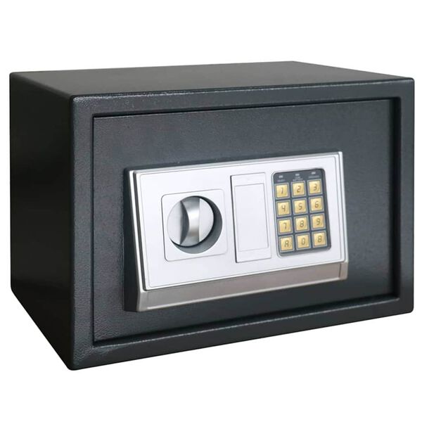 vidaXL Cassetta di sicurezza digitale Grigio scuro 35 x 25 x 25 cm