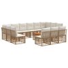vidaXL Set di divani da esterno 14 pcs Naturale e Bianco Crema