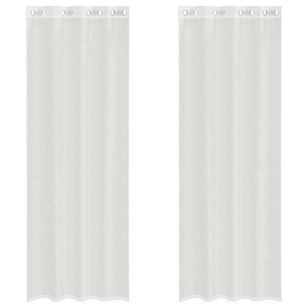 vidaXL Tende in Voile con Occhielli 2 pz Bianco
