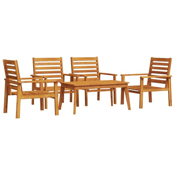 vidaXL Set Salotto da Giardino 5 pz in Legno Massello di Acacia