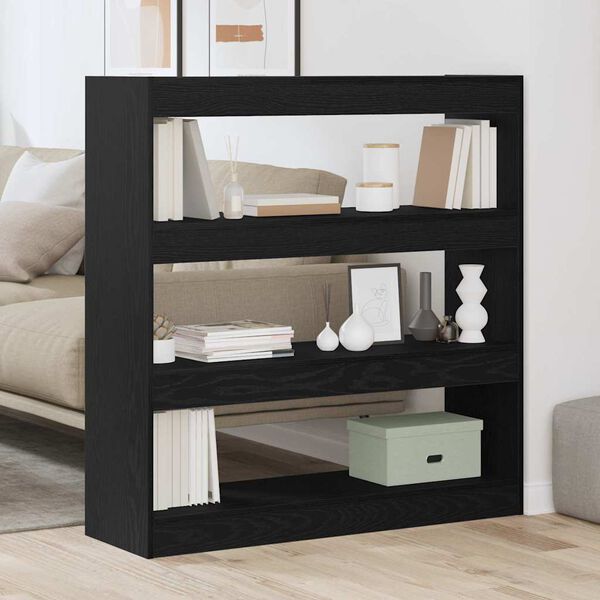 vidaXL Armadio per Libri Rovere Nero 100 x 30 x 103 cm