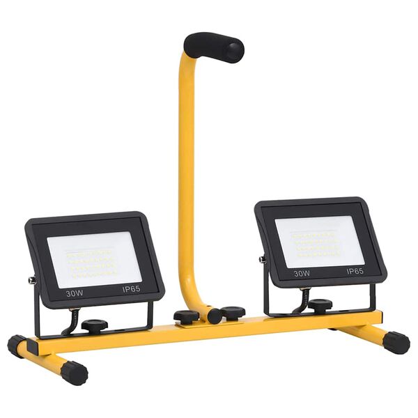 vidaXL Faretto a LED con Maniglia 2x30 W Bianco Freddo