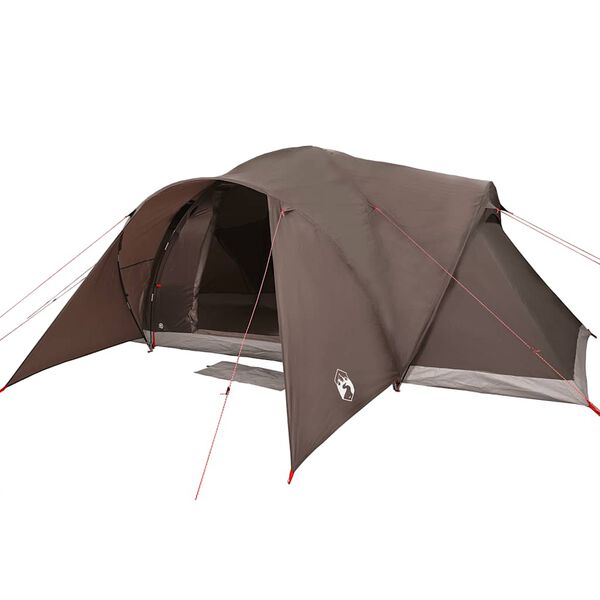 vidaXL Tenda da Campeggio a Cupola per 6 Persone Marrone Impermeabile
