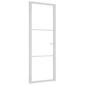 vidaXL Porta Interna 76x201,5 cm Bianca in Vetro ESG e Alluminio