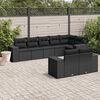vidaXL Set Divani da Giardino con Cuscini 8 pz Nero in Polyrattan