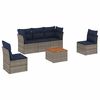 vidaXL Set Divani da Giardino 6 pz con Cuscini Grigio in Polyrattan