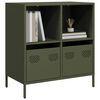 vidaXL Credenza Verde Oliva 68x39x73,5 cm in Acciaio Laminato a Freddo