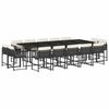vidaXL Set da Pranzo da Giardino 15 pz con Cuscini Nero in Polyrattan