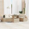 vidaXL Set Divano da Giardino con cuscino 6 pcs Beige polyrattan