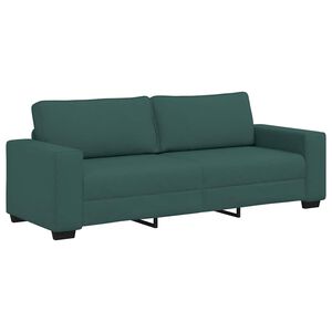 vidaXL Divano a 3 Posti Verde Scuro 220x77x82 cm in Tessuto