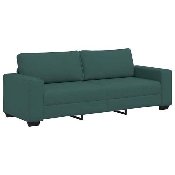 vidaXL Divano a 3 Posti Verde Scuro 220x77x82 cm in Tessuto