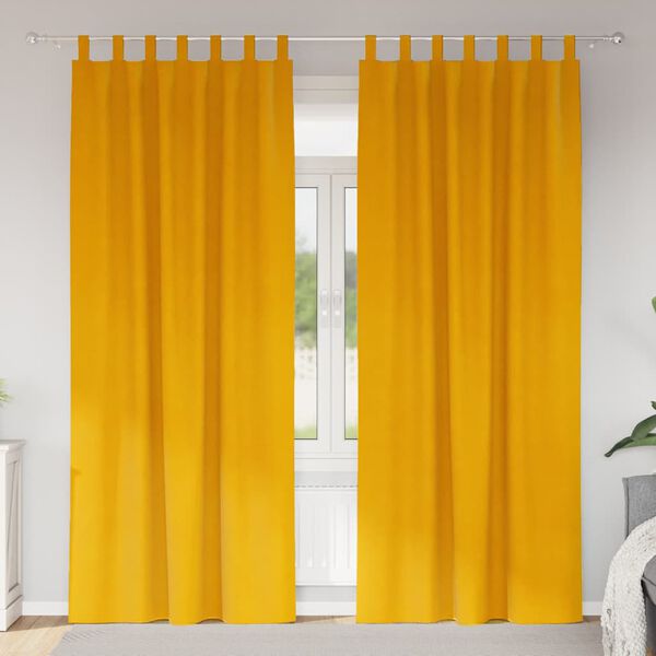 vidaXL Tende oscuranti 2 pcs Giallo senape 140 x 260 cm Velluto