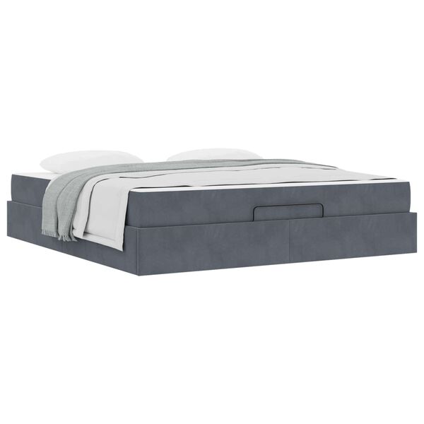 vidaXL Struttura letto con materasso 2 pcs Grigio Sfumato Velluto