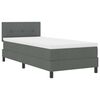 vidaXL Letto a molle con materasso Grigio scuro 90 x 200 cm Tessuto