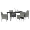 vidaXL Set da Pranzo per Giardino con cuscino 5 pcs Grigio polyrattan