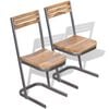 vidaXL Sedie da Pranzo 2 pz in Legno Massello di Teak