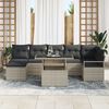vidaXL Set Divano da Giardino 8 pcs Grigio chiaro Poly Rattan