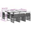 vidaXL Set da Pranzo da Giardino 7 pz Cuscini Polyrattan Grigio Chiaro