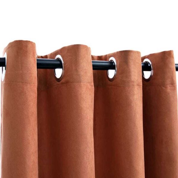 vidaXL Tende Oscuranti con Anelli in Metallo 2 pz Ruggine 140x245 cm