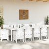 vidaXL Set da Pranzo per Giardino 15 pcs Bianco Rattan Polt