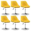 vidaXL Sedie da Pranzo Girevoli 6 pz Giallo Senape in Velluto