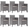 vidaXL Set da Pranzo per Giardino 7 pcs Grigio chiaro Rattan Polt