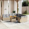 vidaXL Set Divani da Giardino 11 pz con Cuscini Beige in Polyrattan