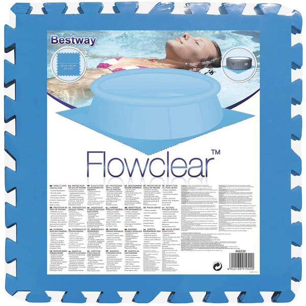 Bestway Protezioni per Pavimenti di Piscine 8 pz Blu 58220