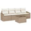 vidaXL Set di divani 5 pz Beige e Crema polyrattan