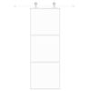 vidaXL Porta Scorrevole Bianca 76x205 cm Vetro Temperato e Alluminio