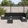 vidaXL Set Divano da Giardino con cuscino 7 pcs Nero polyrattan