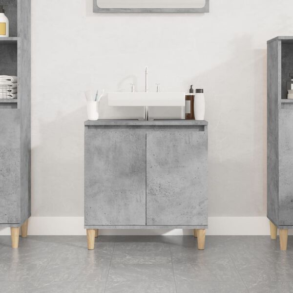vidaXL Mobile Lavabo Grigio Cemento 58x33x60 cm in Legno Multistrato
