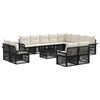 vidaXL Set Divano da Giardino 13 pcs Nero e Bianco Crema polyrattan