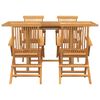 vidaXL Set da Pranzo per Giardino 5 pcs Marrone Legno di teak solido