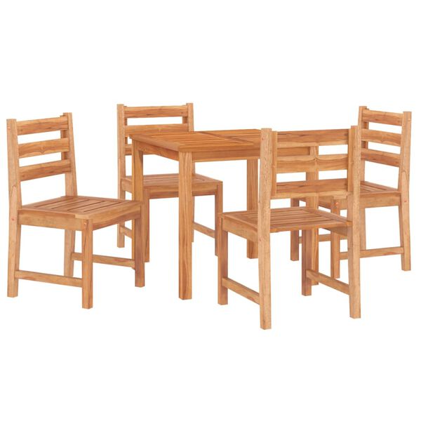 vidaXL Set da Pranzo per Giardino 5 pz in Legno Massello di Teak