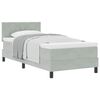 vidaXL Letto a molle con materasso Grigio chiaro 90 x 190 cm Velluto