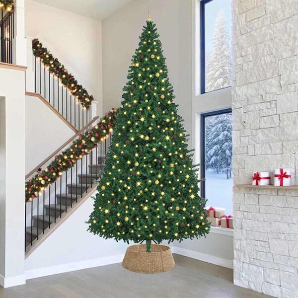 vidaXL Collare per Albero di Natale Marrone 90 x 90 x 28 cm seagrass