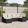 vidaXL Set Divano da Giardino 6 pcs Nero e bianco Poly Rattan