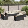 vidaXL Set Divani da Giardino 12 pz con Cuscini Nero in Polyrattan