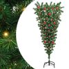 vidaXL Albero di Natale artificiale pre-illuminato capovolto con set di palline