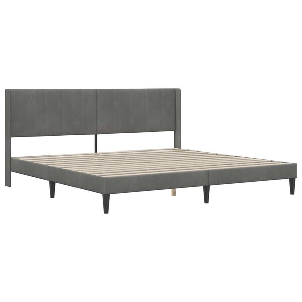 vidaXL Struttura letto con materasso Grigio scuro 200 x 200 cm Velluto