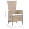 vidaXL Set da Pranzo da Giardino 7 pz con Cuscini in Polyrattan Beige