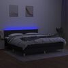 vidaXL Letto a Molle con Materasso e LED Nero 160x200 cm in Tessuto