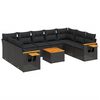 vidaXL Set Divani da Giardino 10pz con Cuscini in Polyrattan Nero