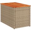 vidaXL Tavolini Giardino 2pz Beige 55x34x37 Polyrattan Legno Massello