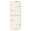 vidaXL Porta Scorrevole Dorata 90x205 Vetro Trasparente ESG Alluminio