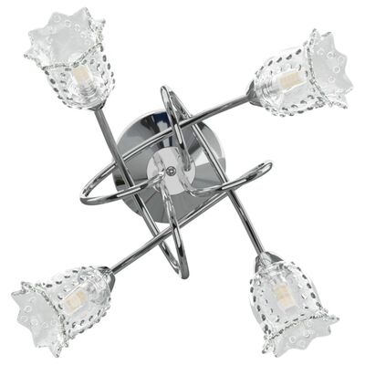 vidaXL Lampada Soffitto con Paralumi Vetro a Fiore per 4 Luci LED G9