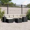 vidaXL Set Divani da Giardino con Cuscini 7pz Nero Polyrattan